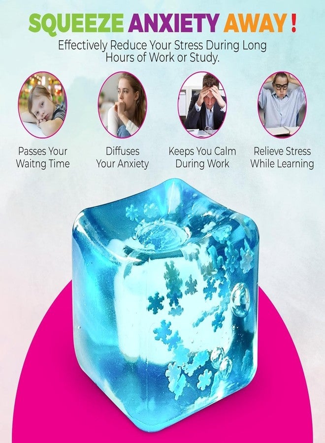 GRILAX Snowflake Ice Cube Stress Ball - Slow Rising Squishy Fidget Toy for Kids & Adults - Sensory Anxiety Relief, BPA-Free & Non-Toxic - Fun Office, Classroom, and Home Stress Reliever (1) - Image 4